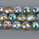 18mm NORTHERN LIGHTS Round Faceted Crystal Glass Beads, 9" strand, bgl2129