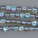 6mm Blue AB Mermaid Glass Beads, smooth round, 15.5" strand, bgl2131