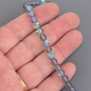 6mm Blue AB Mermaid Glass Beads, smooth round, 15.5" strand, bgl2131