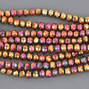 6mm KELLY GREEN Crystal Rondelle Beads, faceted glass, rose gold, 11" strand, bgl2132
