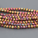 6mm KELLY GREEN Crystal Rondelle Beads, faceted glass, rose gold, 11" strand, bgl2132