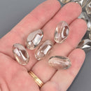 20mm Glass Oval Nugget Beads, SMOKE CLEAR, 14 beads, bgl2133