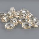 20mm Glass Oval Nugget Beads, CHAMPAGNE CLEAR, 14 beads, bgl2135