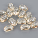 20mm Glass Oval Nugget Beads, CHAMPAGNE CLEAR, 14 beads, bgl2135