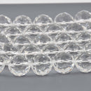 20mm CLEAR Round Faceted Crystal Glass Beads, 9" strand, bgl2142