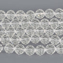 20mm CLEAR Round Faceted Crystal Glass Beads, 9" strand, bgl2142