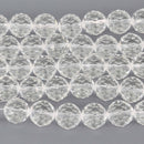 20mm CLEAR Round Faceted Crystal Glass Beads, 9" strand, bgl2142