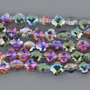 8mm NORTHERN LIGHTS CLOVER Crystal Beads, Faceted Glass, strand, 11.5" strand, bgl2143