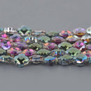 8mm NORTHERN LIGHTS CLOVER Crystal Beads, Faceted Glass, strand, 11.5" strand, bgl2143