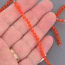 4mm Hyacinth Orange Bicone Crystal Beads, Transparent Glass Faceted, 31 beads, bgl2144