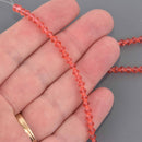 4mm Padparadacha Bicone Crystal Beads, Transparent Glass Faceted, 31 beads, bgl2145