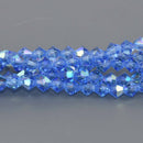 4mm Sapphire AB Blue Bicone Crystal Beads, Preciosa x31 beads, bgl2146