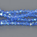 4mm Sapphire AB Blue Bicone Crystal Beads, Preciosa x31 beads, bgl2146