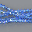4mm Sapphire AB Blue Bicone Crystal Beads, Preciosa x31 beads, bgl2146