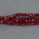 4mm Dark Siam Red Bicone Crystal Beads, Preciosa x31 beads, bgl2147