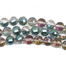 8mm NORTHERN LIGHTS Round Faceted Crystal Glass Beads, 10.5" strand bgl2149