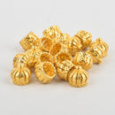6 Gold Crown Bead Caps, filigree, 18x12mm, bme0767