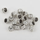 6 Silver Crown Bead Caps, filigree, 18x12mm, bme0768