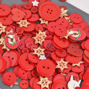 RED Buttons Mixed styles and sizes, 50 gram bag, but0308