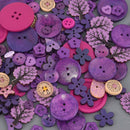 PURPLE Buttons Mixed styles and sizes 50 grams but0309