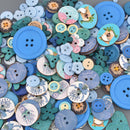 BLUE Buttons Mixed styles and sizes 50 grams but0310