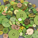 GREEN Buttons Mixed styles and sizes 50 grams but0311