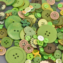 GREEN Buttons Mixed styles and sizes 50 grams but0311