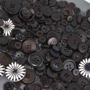 BLACK Buttons Mixed styles and sizes 50 grams but0312