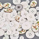 WHITE Buttons Mixed styles and sizes 50 grams but0313