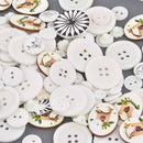WHITE Buttons Mixed styles and sizes 50 grams but0313