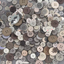 GRAY Buttons Mixed styles and sizes 50 grams but0316