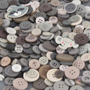 GRAY Buttons Mixed styles and sizes 50 grams but0316