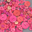 HOT PINK Buttons Mixed styles and sizes 50 grams but0317