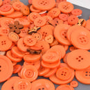 ORANGE Buttons Mixed styles and sizes 50 grams but0319