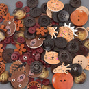 BROWN Buttons Mixed styles and sizes 50 grams but0320