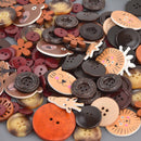 BROWN Buttons Mixed styles and sizes 50 grams but0320