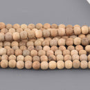 6mm Natural Sandalwood Wood Beads, Light Brown Wooden Beads, strand, bwd0024b