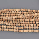 6mm Natural Sandalwood Wood Beads, Light Brown Wooden Beads, strand, bwd0024b