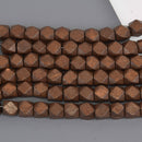 10mm Brown Wood Beads, Faceted Cube, bwd0061