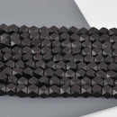 10mm Black Wood Beads, Faceted Cube, bwd0062