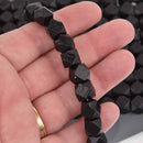 10mm Black Wood Beads, Faceted Cube, bwd0062