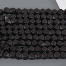 10mm Black Wood Beads, Faceted Cube, bwd0062