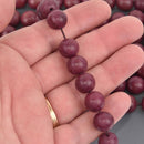 12mm Natural Magkuno Ironwood Wood Beads, Purple Wooden Beads, bwd0063