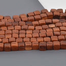 6mm Wood Cube Beads, Cacao Wood, 16.5" strand, bwd0064