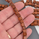 6mm Wood Cube Beads, Cacao Wood, 16.5" strand, bwd0064