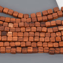 6mm Wood Cube Beads, Cacao Wood, 16.5" strand, bwd0064