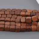 6mm Wood Cube Beads, Robles Wood, 16.5" strand, bwd0065