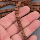 6mm Wood Cube Beads, Robles Wood, 16.5" strand, bwd0065