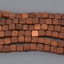 6mm Wood Cube Beads, Robles Wood, 16.5" strand, bwd0065