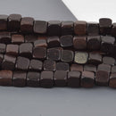6mm Wood Cube Beads, Black Ebony Wood, 16.5" strand, bwd0066